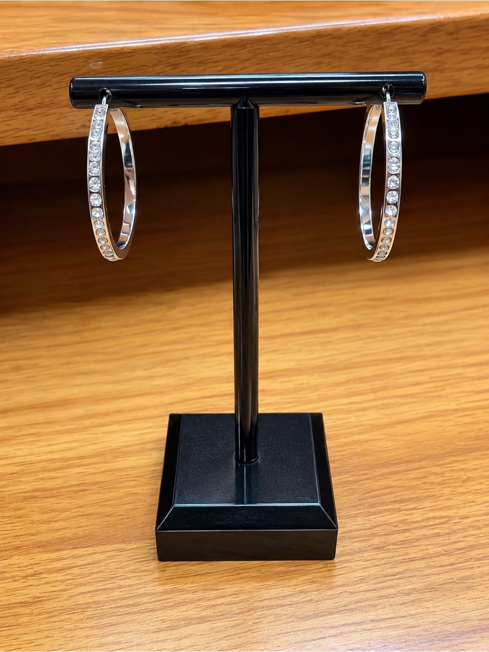 Rose Gold overlay  Swarovski Crystal Elements Hoop Earrings